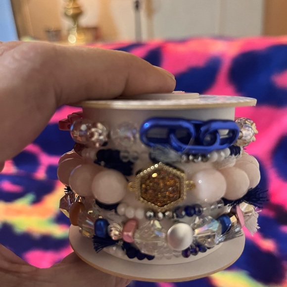 Blushing Navy Springs Shimmer Bracelet Stack - Picture 5 of 7